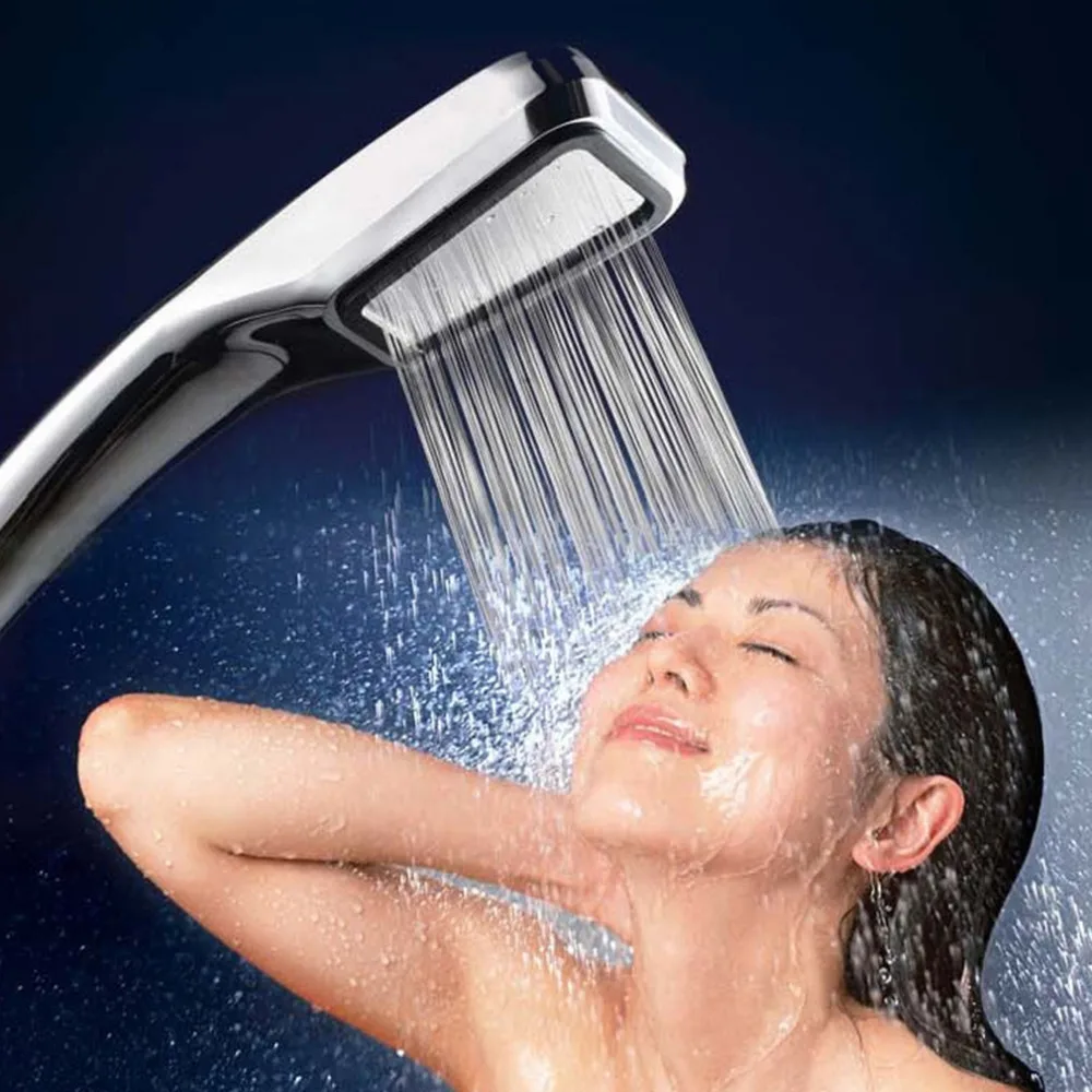 

2020 New 300 Tiny Holes Pressure Water Booster Saving Square Shower Head Handheld Square Bathing Sprayer Bathroom Hand Shower