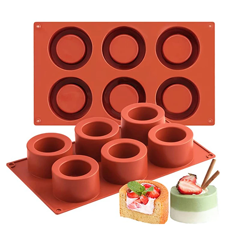 6 Cavity Cylinder Cup Shape Mousse Cake Mold For Making Chocolate Muffin Ice Shot Glass Flower Plant Pot Concrete | Дом и сад