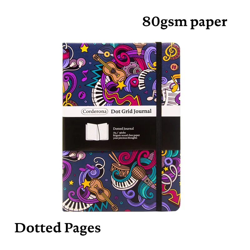 Bullet Journal Hard Cover A5 142*205 мм 192 страницы 80 г точечный ноутбук Dot Grid Bujo Music|Записные