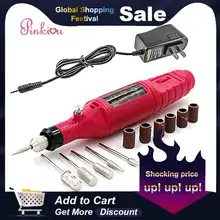 Pinkiou Электрический аппарат для сверления ногтей пилка для ногтей набор приборов для маникюра розово-красный