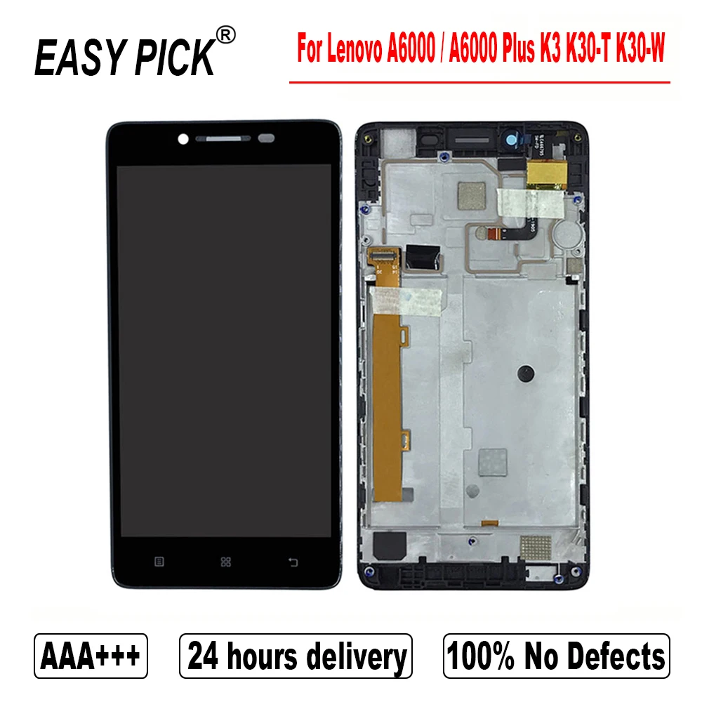 ЖК-дисплей с сенсорным экраном для Lenovo A6000 / Plus K3 K30-T K30-W дигитайзер в сборе A6010 |