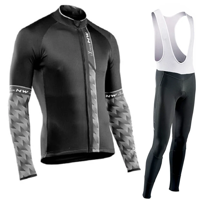 US $14.40 Maillot Cycliste Pro 2019 Team Cycling Jersey Long Sleeve Set Men Sportwear Outdoor Riding Bike MTB
