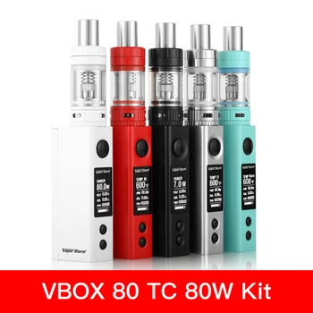 

Vape Vapor Storm VBOX 80TC Kit Electronic Cigarette Box Mod 80W Cigarette Electronique 18650 Battery Vaporizador Tank Pen S1681