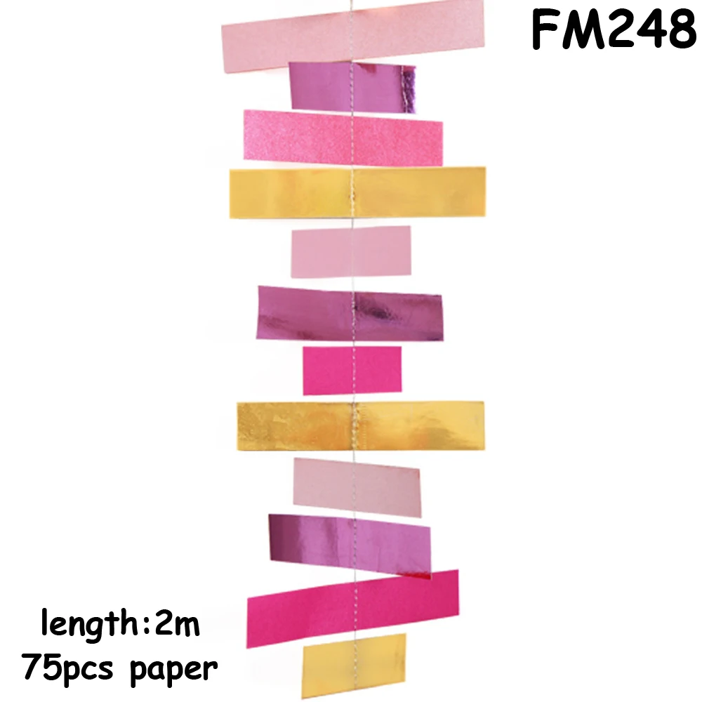 FM248 2 м многоцветная полосатая Рождественская Бумажная гирлянда флаги баннер для свадьбы День Рождения Вечеринка детский душ украшение дома - Цвет: FM248