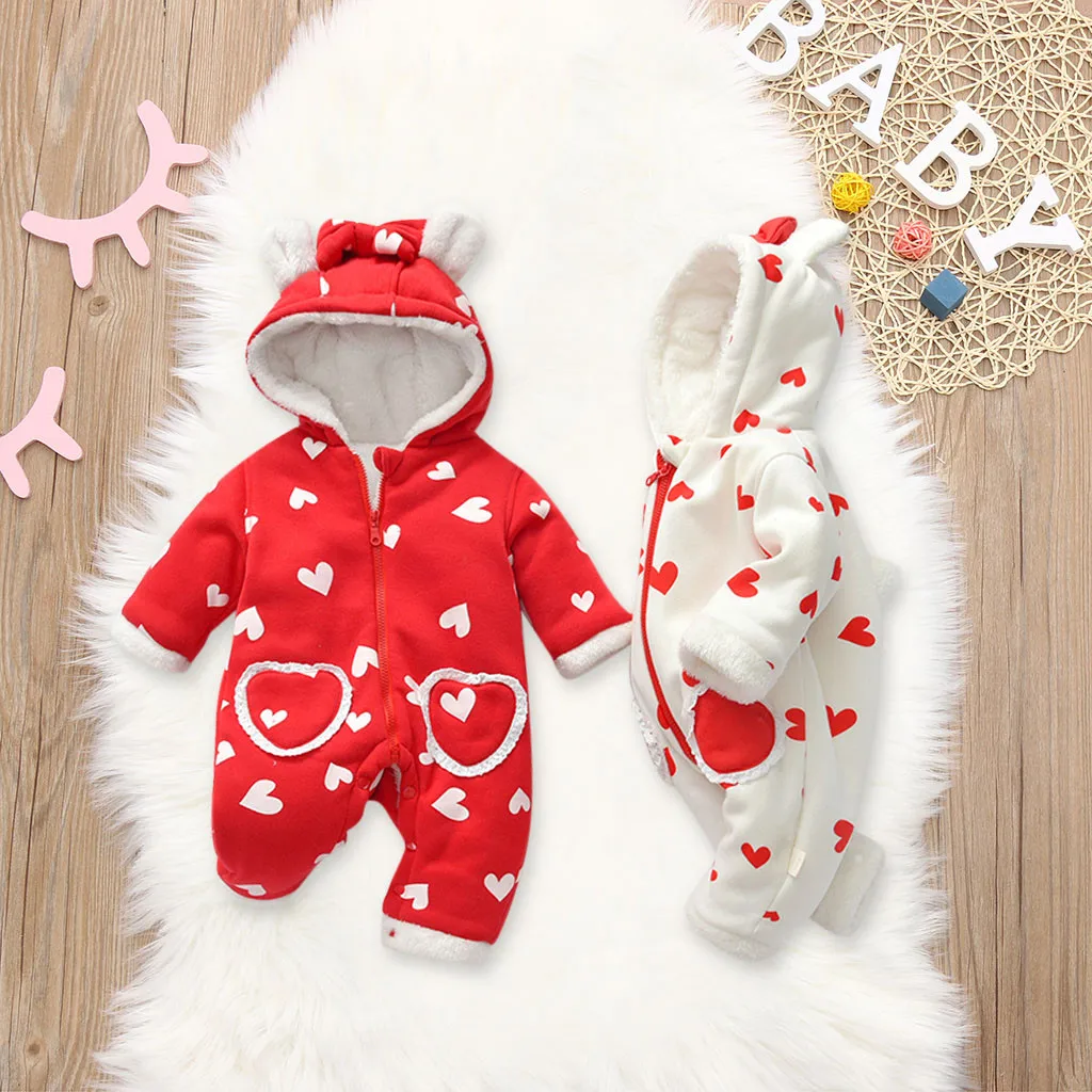 

Baby Clothes Print Zipper Jumpsuit For Newborn Baby Full Sleeve Hooded Romper Thick Winter Baby Clothes Unisex Roupa Infantil