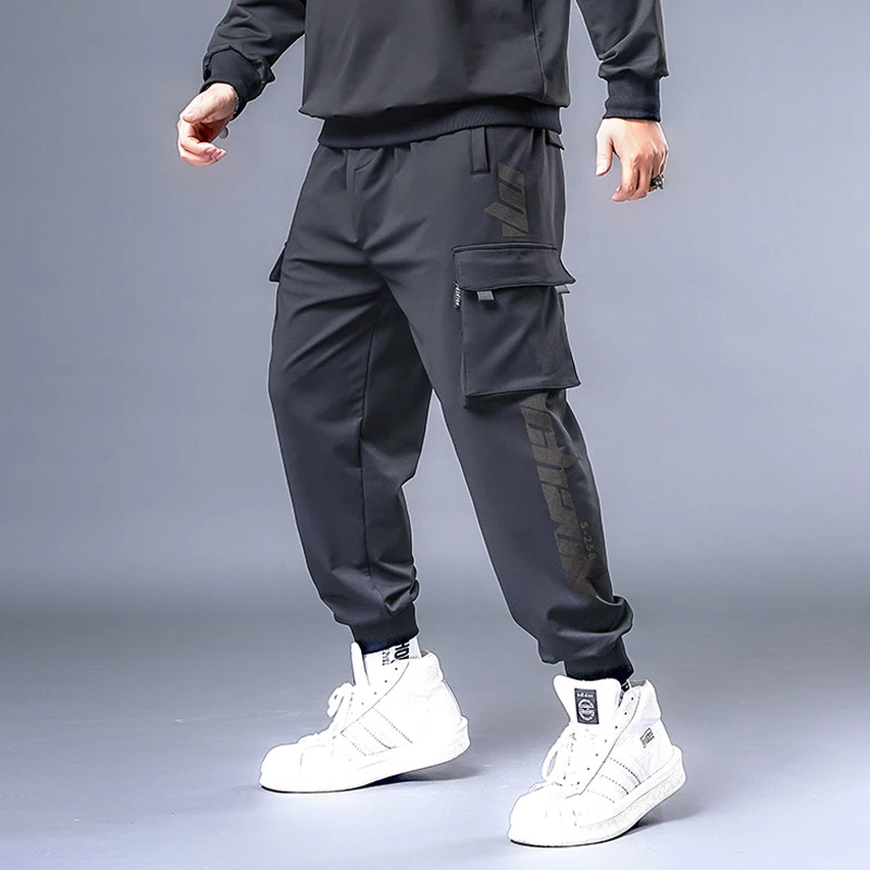 Baggy Broek Mannen Hip Hop Streetwear Cargo Broek Big Size 7XL Joggingbroek Mannelijke Jogger Oversize Fashion Broek Zwart HX531