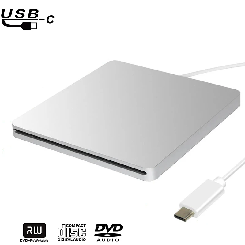 Tray Type C 2.0 YiYaYo Тип C USB 3,0 DVD привод DVD RW горелка Писатель Rewriter CD rom ридер плеер Внешний привод для портативных ПК Windows Mac OS - Цвет: Tray Type C 2.0