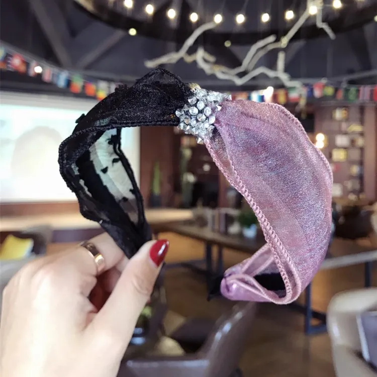 Лучшие женские роскошные повязки на голову с бантом для женщин, корейский Блестящий Свадебный головной убор, горячая распродажа, повязка на голову с геометрическими цветами, Элегантные зимние подарки - Цвет: 51
