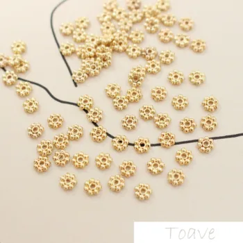 

Color Flower Copper-Clad Plating 18k Gold Spacer DIY Jewelry Handmade Accessories Bracelet Want to See Material