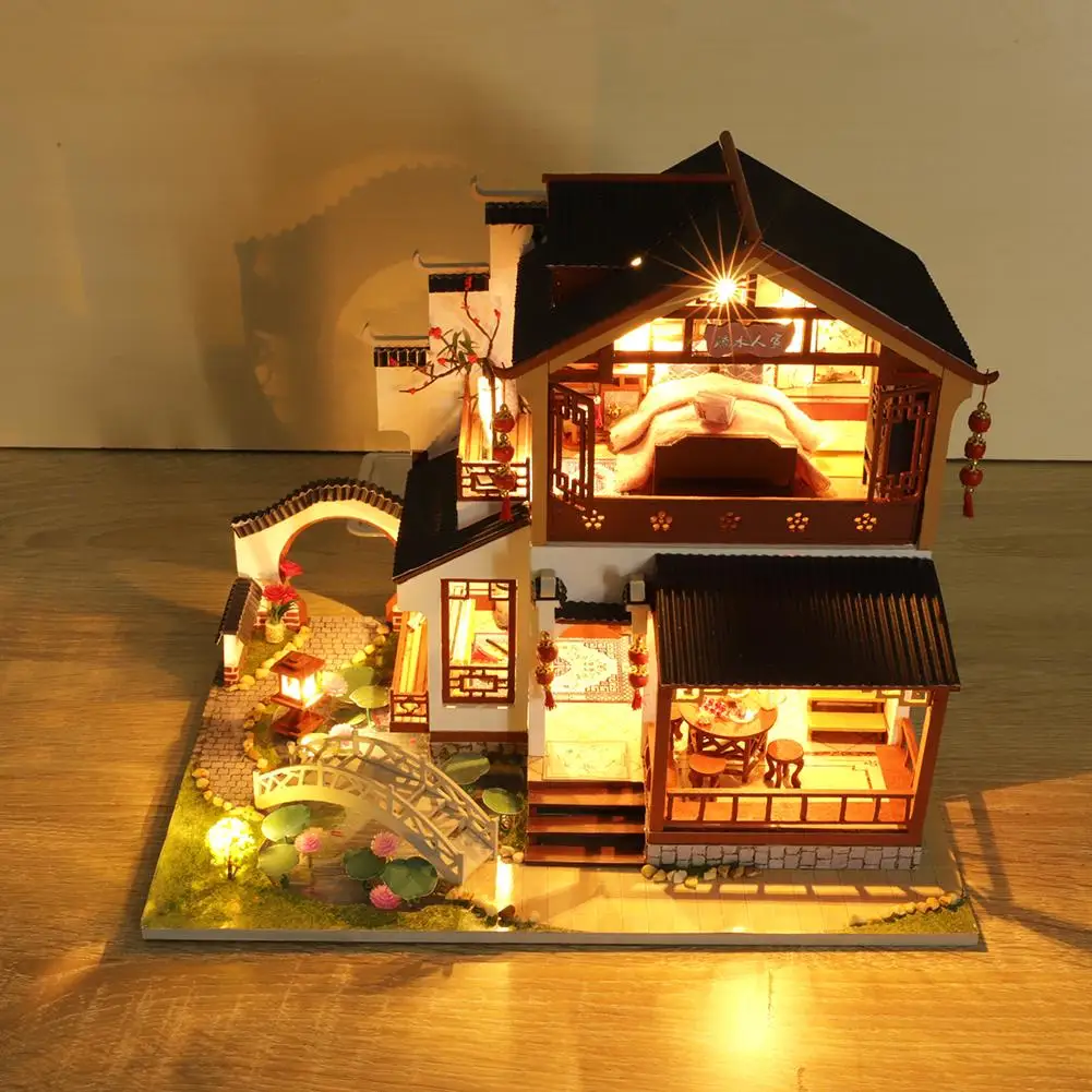 DIY кукольный домик набор 3D ручной работы китайский древний строительный дом для девочки на день рождения подарок ко Дню Святого Валентина домашний Декор Ремесло Коллекционное