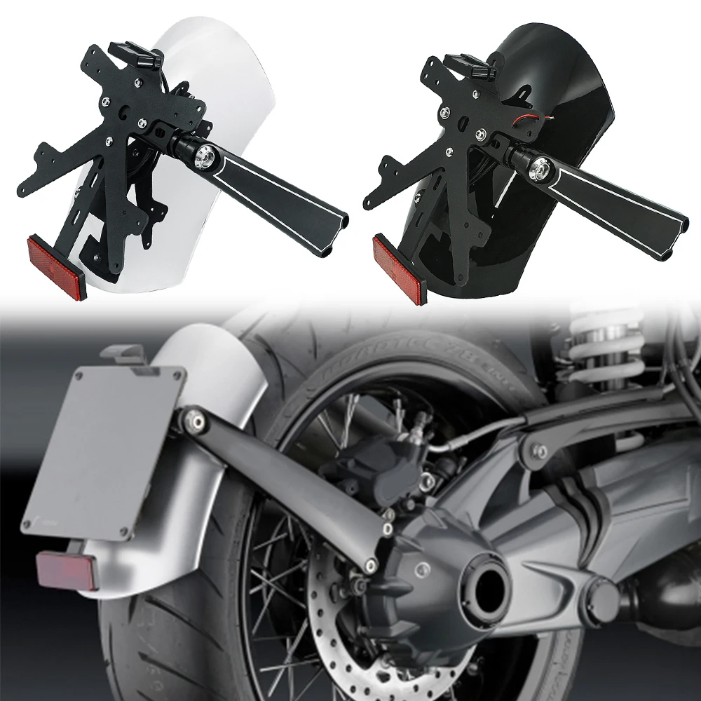 For BMW R NINET R NINE T R9T Scrambler RACER PURE SPORT 2014-2020 Motorcycle Rear Fender Bracket mudguard with LED License plate