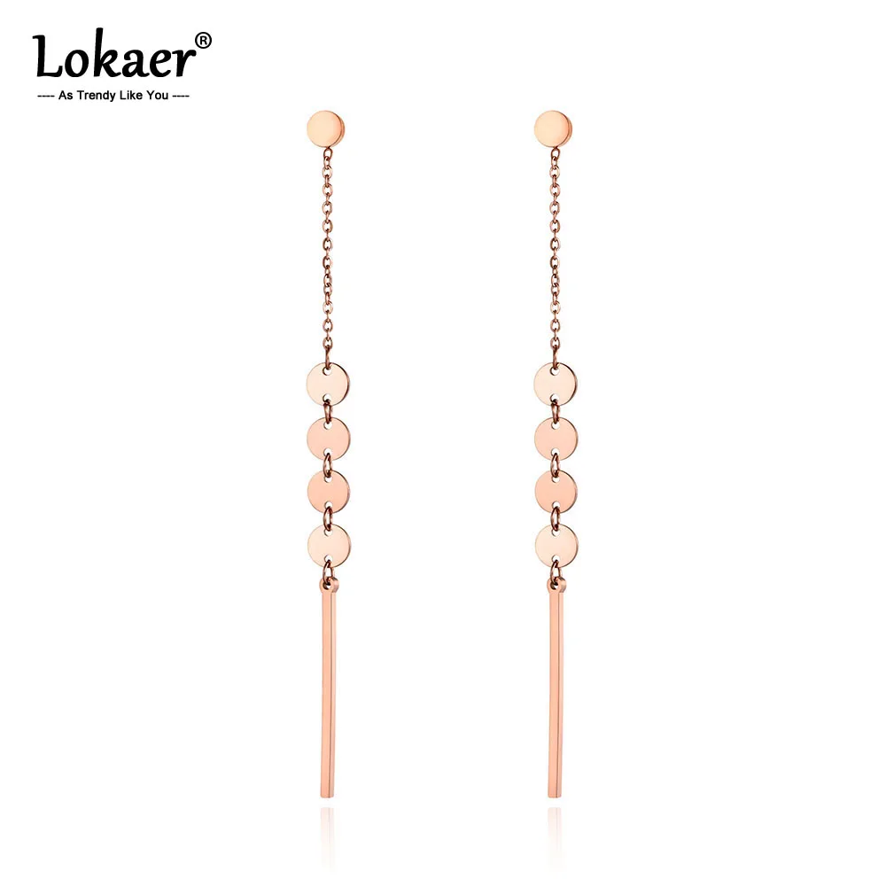 Серьги подвески Lokaer E19094 женские из нержавеющей стали богемные Висячие ювелирные