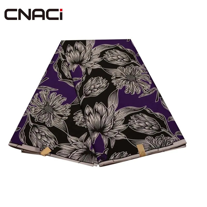 CNACI Горячая африканская ткань Анкара воск 6 ярдов полиэстер Мягкая дешевая цена африканская настоящая восковая печать ткань для вечерние