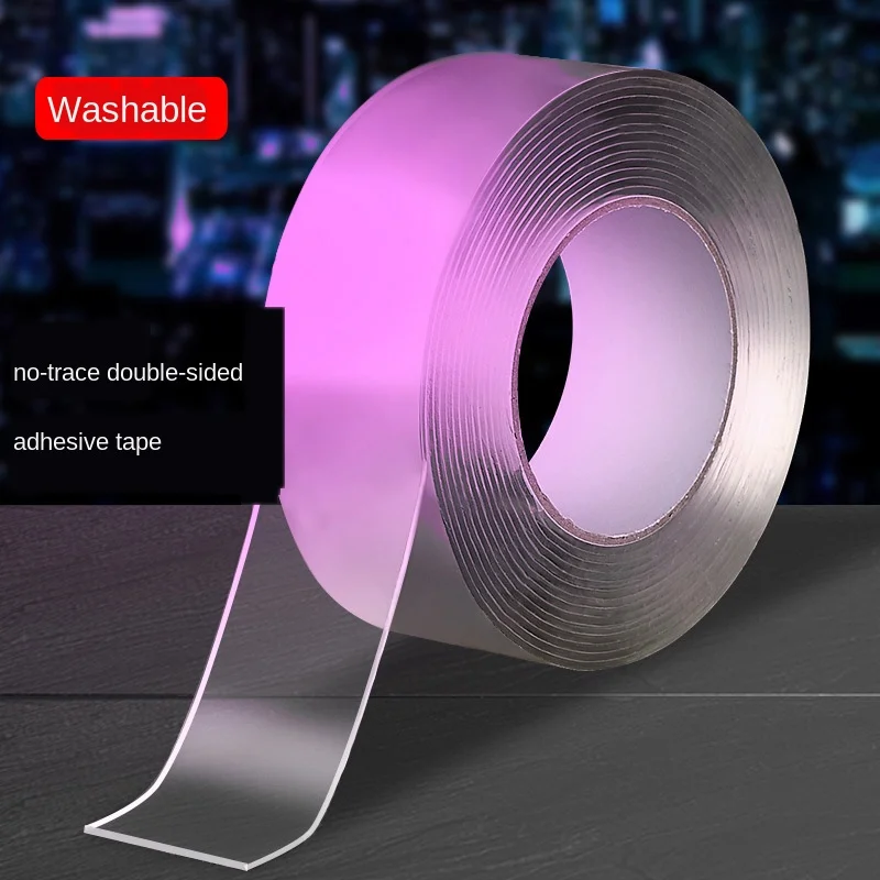 

Transparent Magic nano-tape Washable Reusable Double-Sided tape Adhesive Nano Traceless Sticker Removable Universal Disks Glue