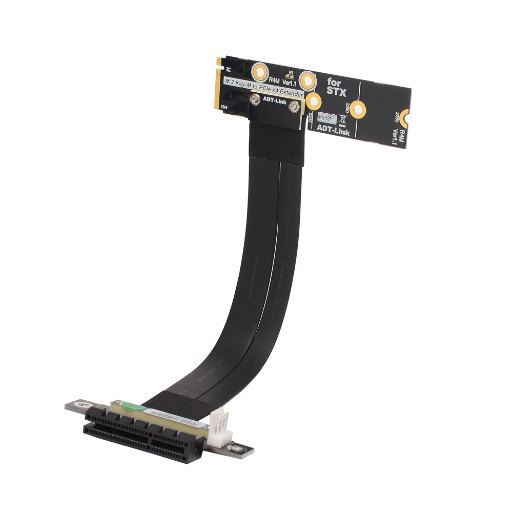 Pcie x4 Ssd Cabo de Extensão Pci Express 4x para M.2 Nvme m Chave Ngff 2280 Riser Adaptador de Cartão Extensor Gen3.0 Btc Mineração para Itx Novo Cabos de computador e conectores - Imagem 5