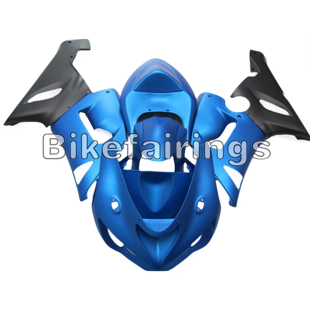 Комплект обтекателей подходит для Kawasaki ZX-6R 2005 2006 ZX636R 636 05 06 литьевой кузов комплект матовый синий и черный Чехлы