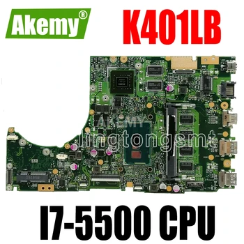 شراءK401LB I7-5500CPU مع DDR3L 4GB RAM /GT940M/2G اللوحة الرئيسية REV2.0 ل For For For For Asus K401L K401LB اللوحة الأم اختبار العمل