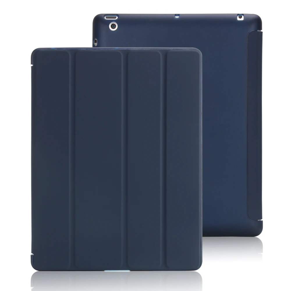 

Case for iPad 2 3 4, GOLP solid Color durable PU Transparent Back Ultra Slim Light Weight Smart Cover Case for iPad 2/3/4