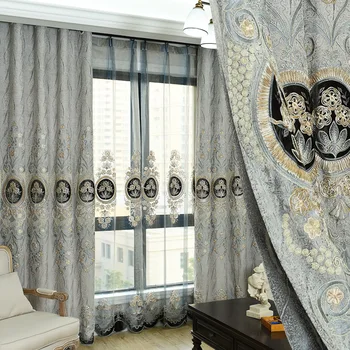 

New Chenille Curtains for Bedroom Embroidery European Style Curtains for Living Room Curtain Screen