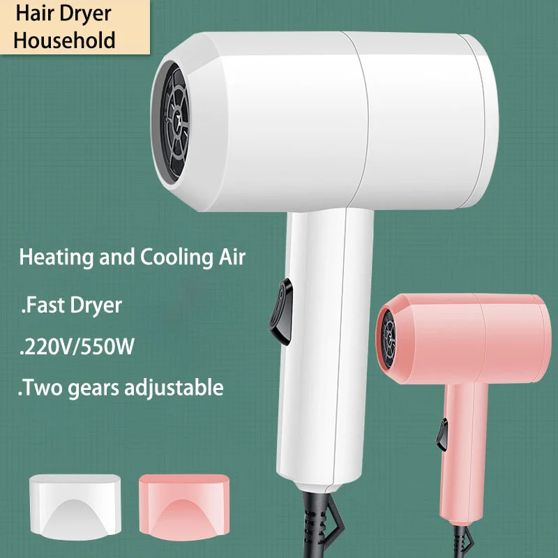 Hair Dryer Portable Heating and Cooling Foldable Hairdryer Quick Drying With High Air Volume Two Speeds Wind 500W 220V CF03 5pcs a1148 heating core components 220v 110v for quick 2008 705 858 858d hot air gun core heating replacement