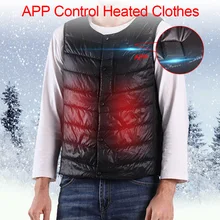 Мужская Уличная зарядка через usb нагревательный жилет, куртка, умное управление приложением, зимний гибкий электрический тепловой жилет для спорта, пешего туризма