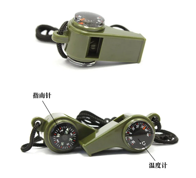 Outdoor Survival Multi-functional Guangdong Quality Compass High Decibel Whistle Indoor Thermometer Referee Harsh Whistle