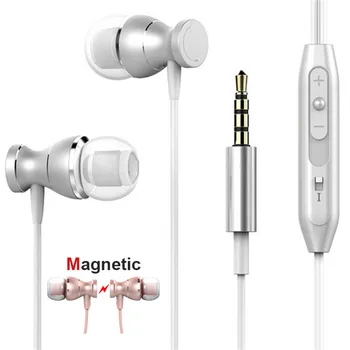 

Wired Headphones Metal Magnetic Sport Waterproof Earphones With Mic Wired Headset Headphones Earbuds Button Control For Xiaomi