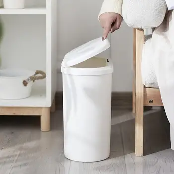 

Narrow Spring Press Open Rubbish Garbage Waste Bin Bathroom Kitchen Trash Can