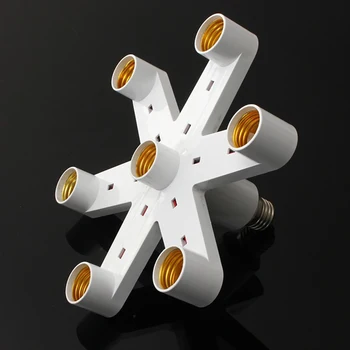 

7 in 1 E27 Base Socket 110V-240V lamp socket Splitter Light Lamp Bulb Adapter Holder Photo Video Studio