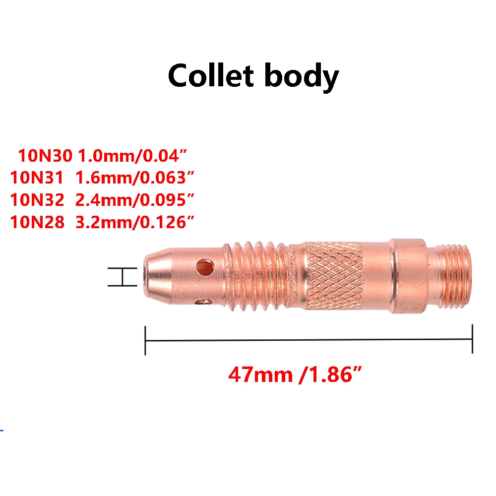 5/10Pcs TIG WP18 WP17 WP26 Argon Welding Torch Consumable Tungsten Electrode Collet Body SR17/18/26 10N31 10N32 Collet Holder