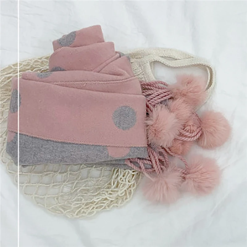 

Baby Girls Dots Long Scarves Boys Scarf Shawl Children Baby Neck Warm Kids Autumn And Winter Fashion Neckerchief