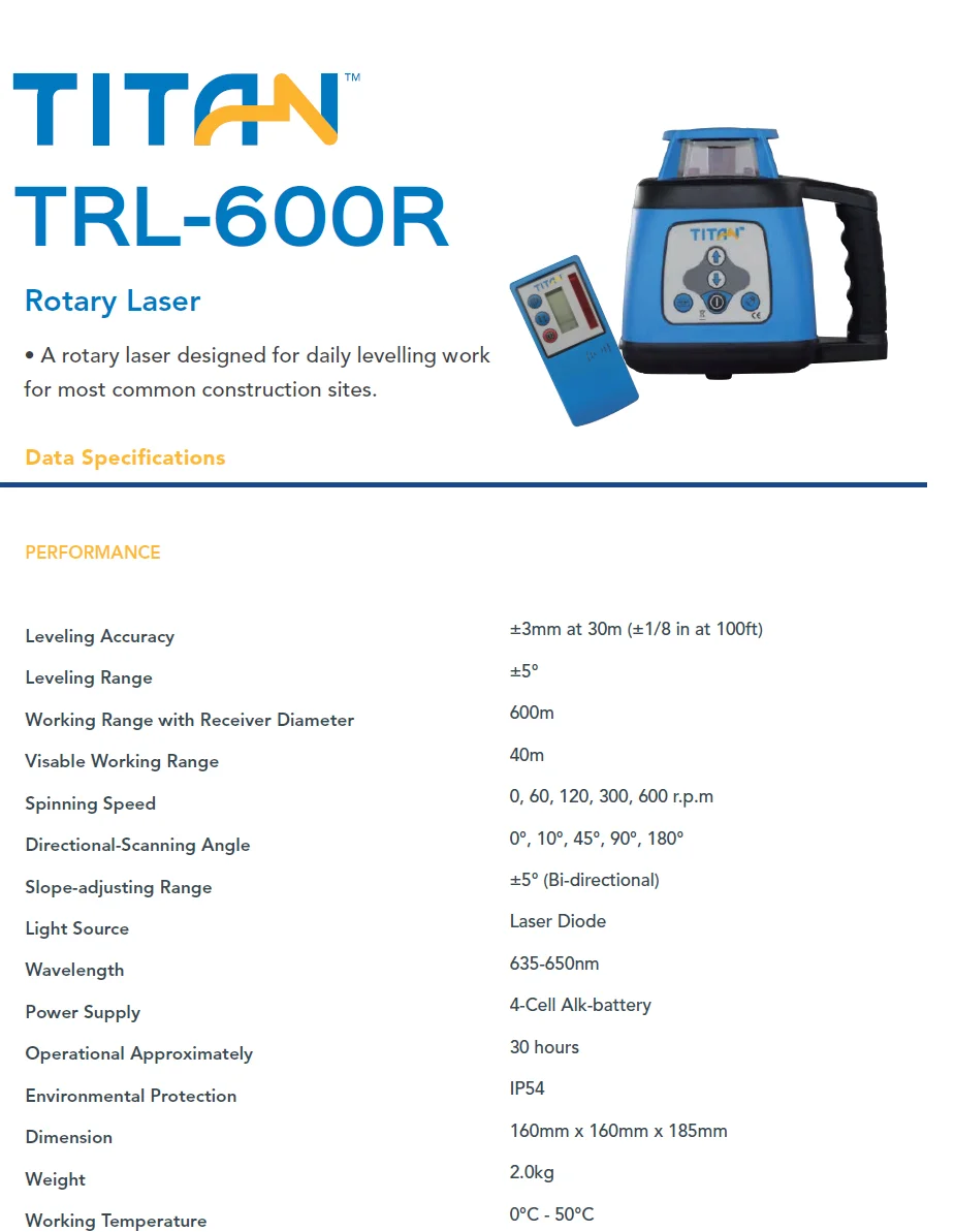 TRL600 rotatary laser