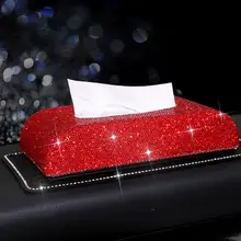 Полностью Алмазный кристалл кожа Блестящий Стразы автомобиль солнцезащитный козырек полиуретановая кожа коробка авто клип держатель бумажные салфетки, аксессуары