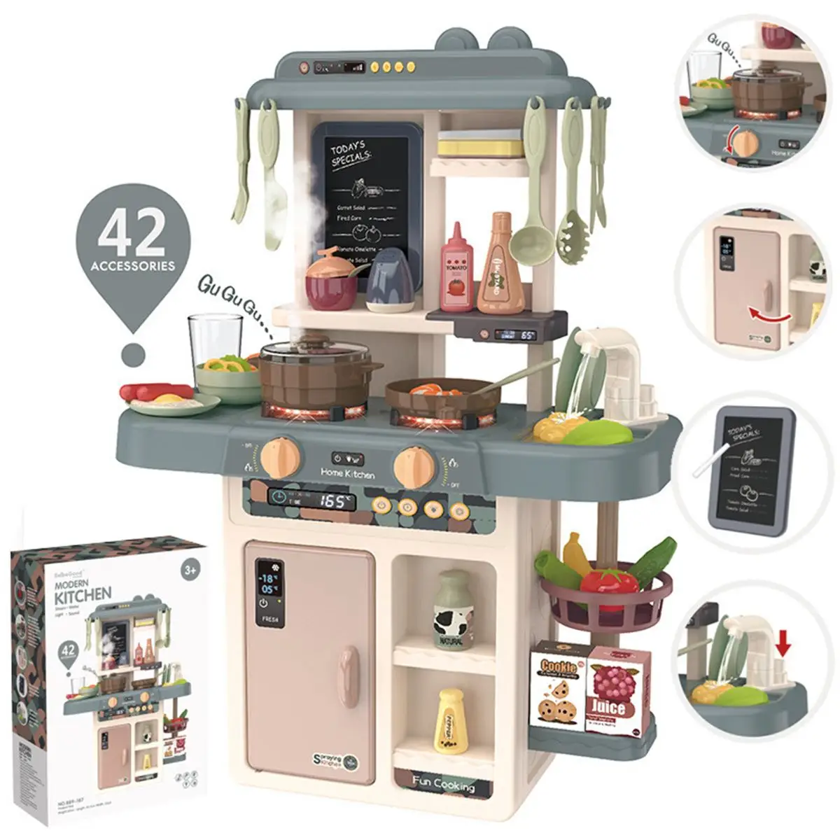 42pcs Kid Kitchen Toy Simulation Kitchen Toy Spray Water Abs Dinnerware Pretend Play Kitchen Cooking Table Set Children S Gift Kitchen Toys Aliexpress