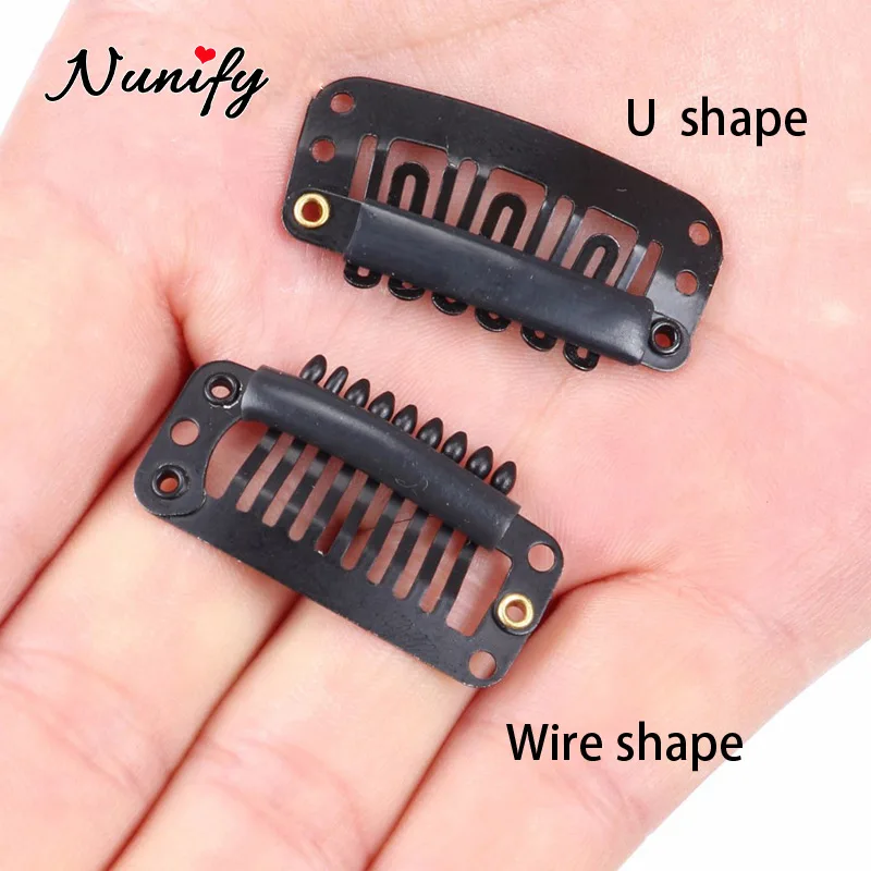 Nunify-레미 헤어 클립, 플랫 헤어 클립, 와이어 모양 직조 가발, 가발 9 개, 가발, 헤어 스타일 액세서리 도구, 헤어 익스텐션 클립