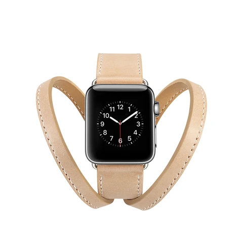 Bracelet Watch Band for Apple Watch 6/SE/5/4/3/2/1 42MM 44MM Double Tour Leather Watchband for iWatch Series 38MM 42MM