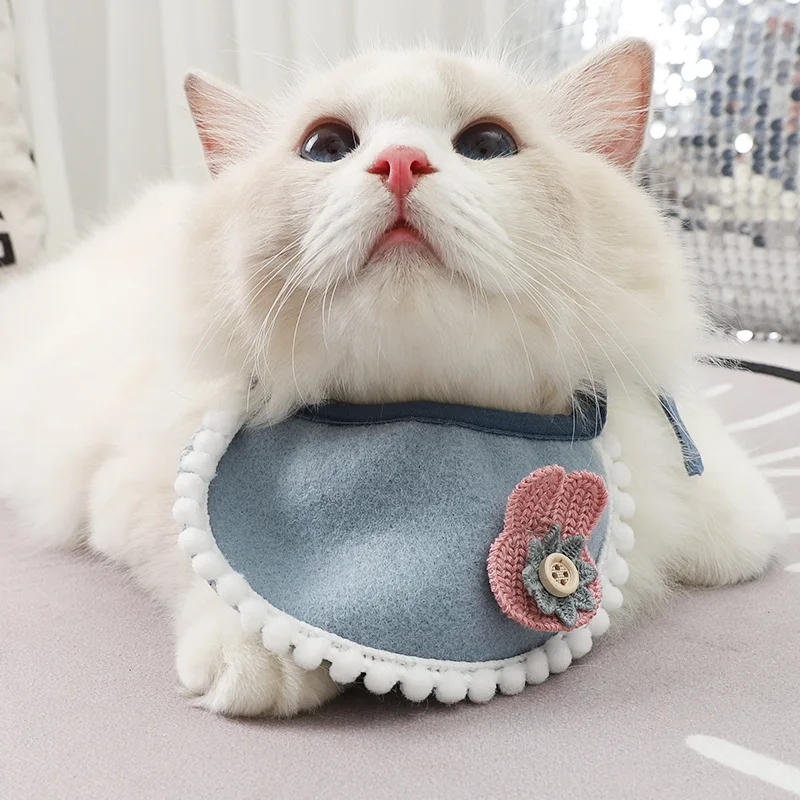 Pet's Saliva Полотенца собачий кошачий шарф Teddy Bichon треугольный связующего небольшой бандана для собак поводок