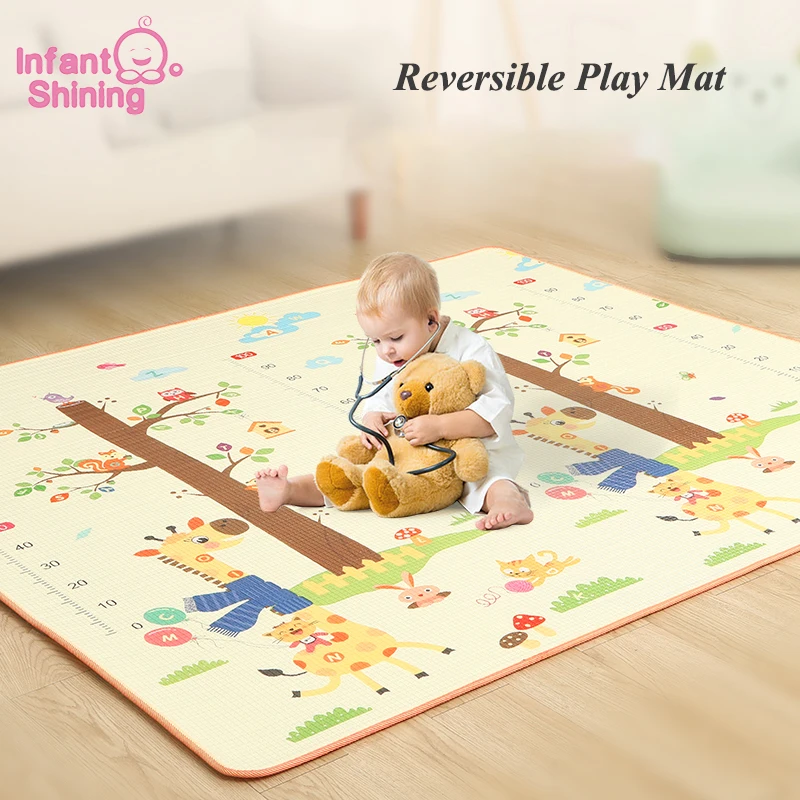 Infantile brillant 200*180*1.5CM bébé tapis de jeu épaississement écologique EPE enfants tapis de jeu dessin animé tapis antidérapant salon tapis