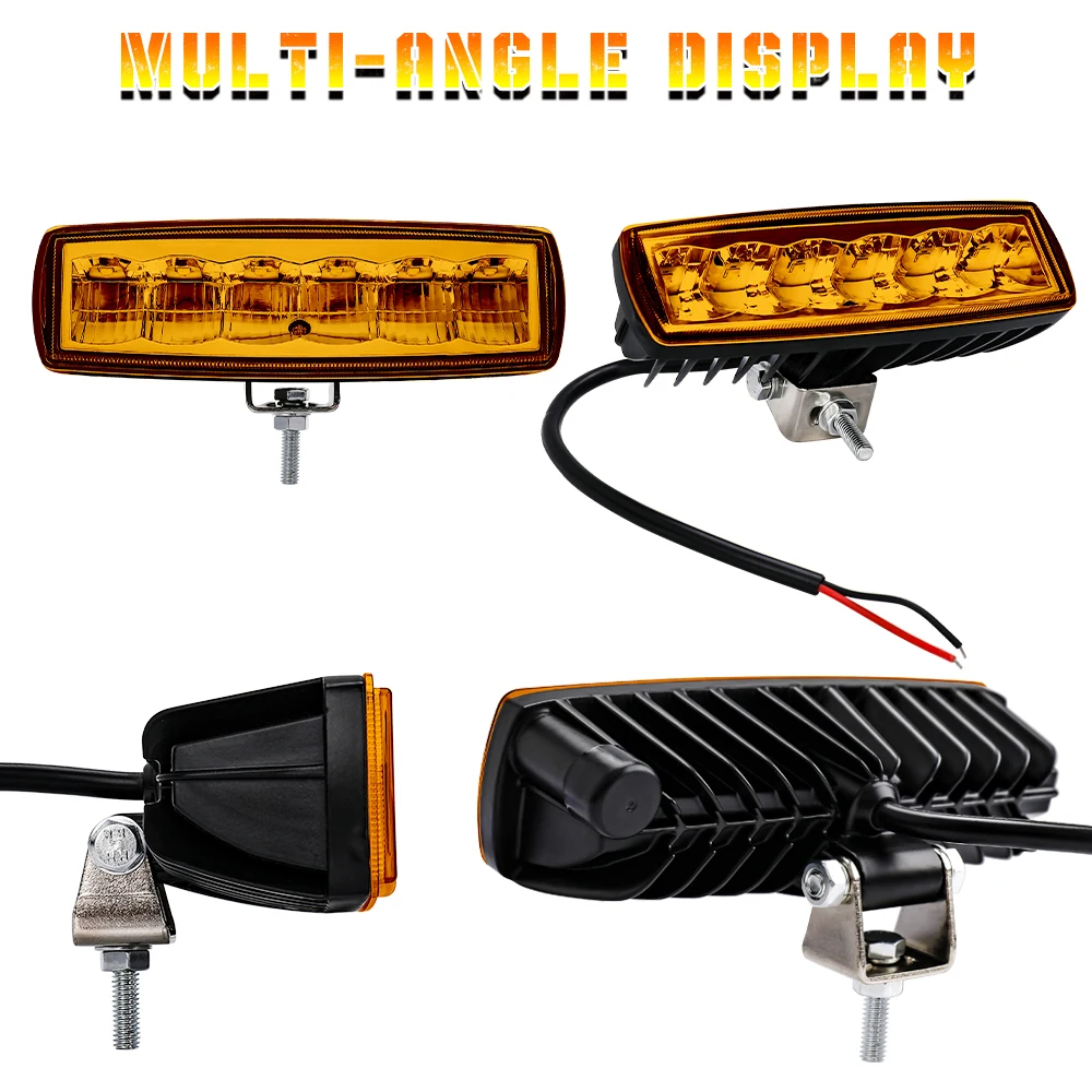7inch 18W 13inch 36W Work Light LED Light Bar Lemon Yellow Car Accessories  for Offroad 4x4