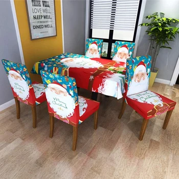 

Merry Christmas Table Cloth Blended Elastic Tablecloth Decorative Table Cover Xmas Home Decor Christmas Decorations For Home
