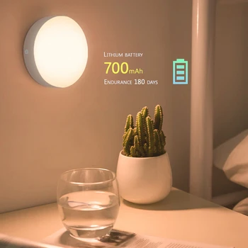

LED Night Light Led Lamp with Motion Sensor Wall Light for Home Bedroom Kitchen Cabinet USB Rechargeable Corridor Light 2020 New