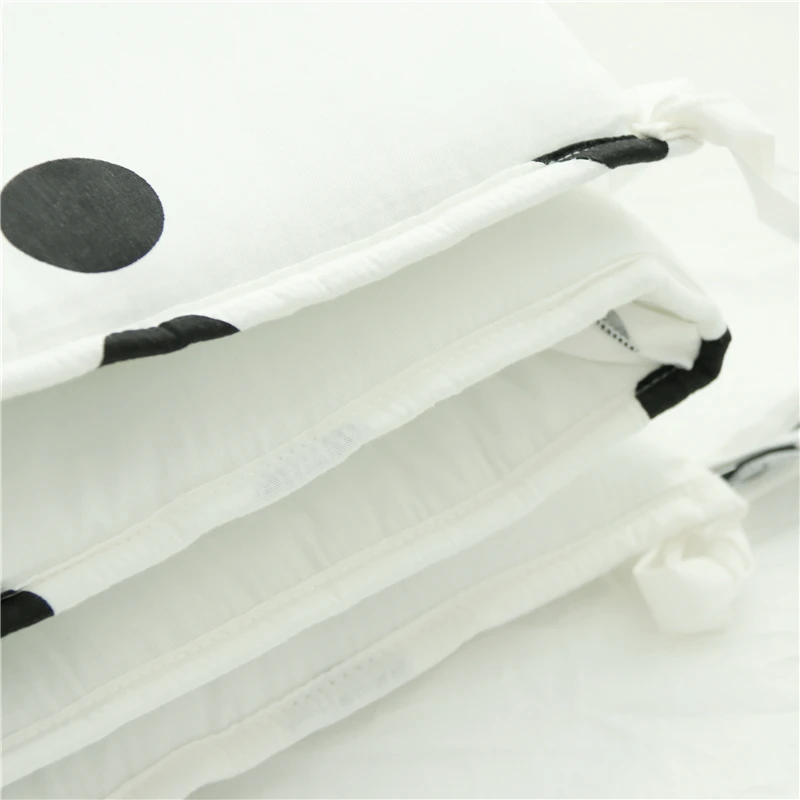 1PC Baby Bed Bumper 100% Cotton Baby Bedding Set Crib Bumper Black And White Pattern Washable Crib Protector For Girls Boys (20)