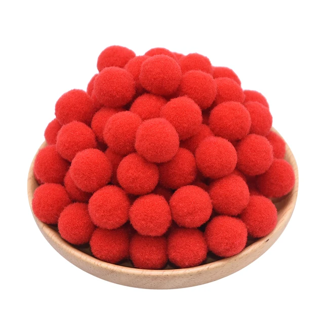 100pcs 15/20/25mm Fluffy Soft Pompom Ball DIY Handmade Kid Toy Doll Garment Sewing Material Color Pom Poms Decor Supplies Crafts B05