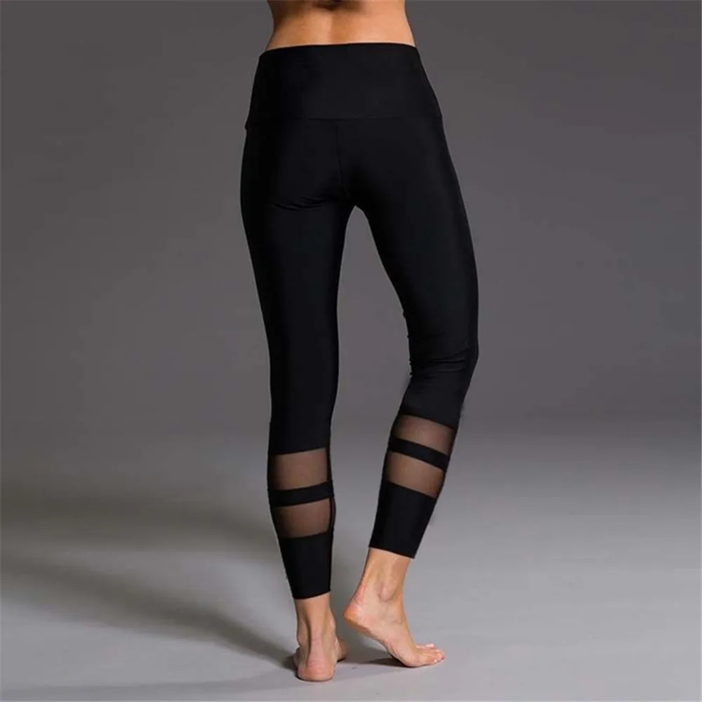 Сетчатые Лоскутные штаны для йоги, осень, быстросохнущие штаны для бега для женщин, эластичная талия, спортивные Леггинсы, штаны для фитнеса