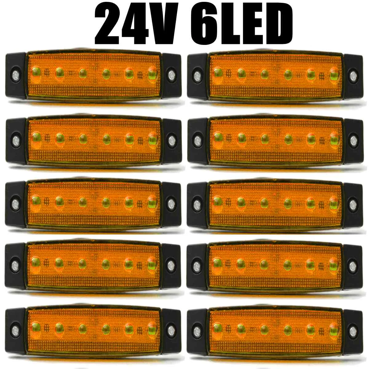 10pcs 24V Yellow 30X DC светодиодный 12 в 6 SMD 10 белый+ 10 желтый+ 10 красный светодиодный автомобильный Автобус Грузовик боковой габаритный индикатор низкий прицеп светильник задний боковой фонарь - Цвет: 10pcs 24V Yellow