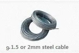 2 м ширина х 3 м длина/шт 185gsm HDPE 95% UV Runner раздвижная крыша Выдвижная волна солнцезащитный навес парус - Цвет: 1 M steel cable