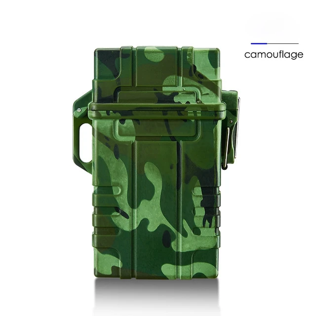 Waterproof USB Lighter New Cigarette Case Lighter Cigar Box Holder Windproof Gas Lighter Refillable Fire Butane Jet Hole MULTI