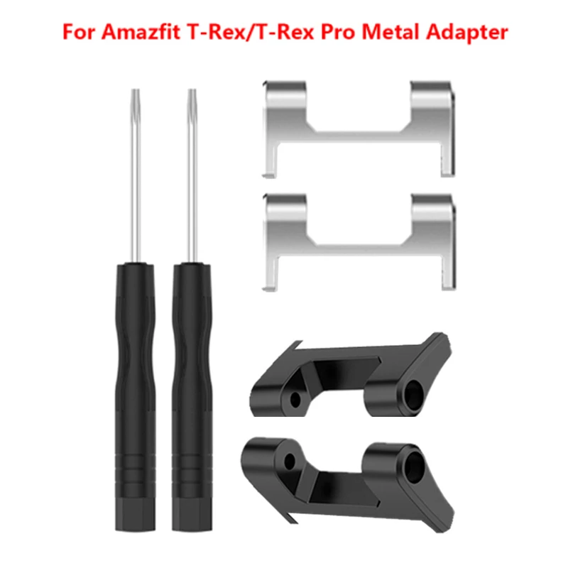 

For Amazfit T-Rex T Rex Pro Adapter Metal Stainless Steel Lugs Smart Watch Strap Bracelet Connecting Screwdriver Accessories
