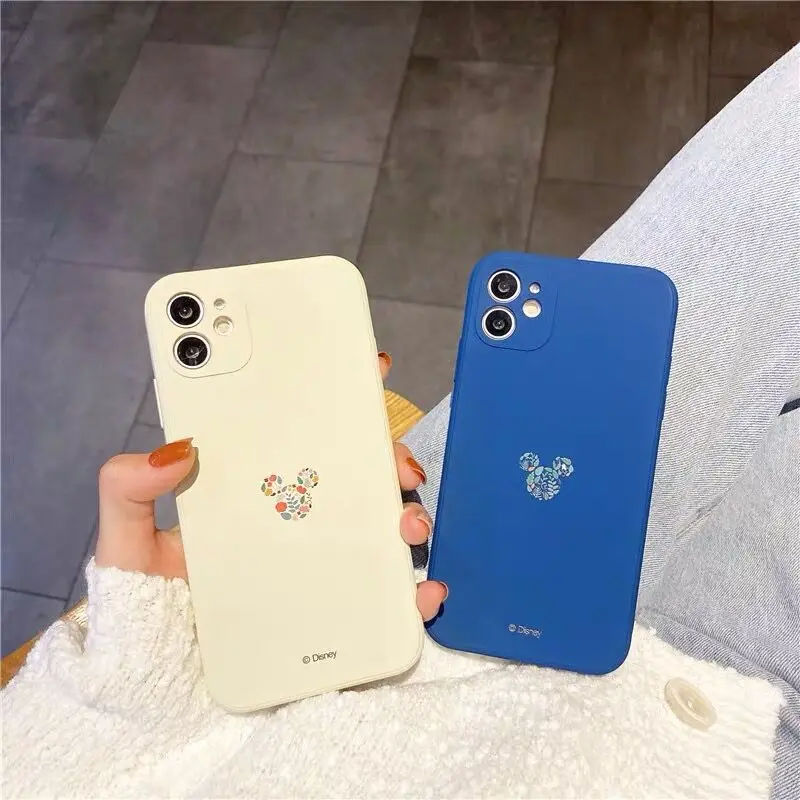 Disney Mickey Mouse Phone Case Glitter Silicone Conch Shell Pattern For IPhone 11 12 Pro Mini Max X XR XS 7 8 plus SE Soft TPU | Женская