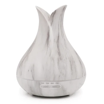 

400Ml Air Humidifier With Remote Control Marbled Grain Aroma Oil Diffuser Air Purifier 7 Colors Options Lamp For Home